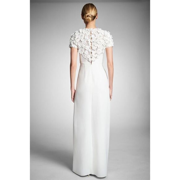 SACHIN & BABI Marist Gown - Ivory Crepe Embroidered Gown - Picture 6 of 14